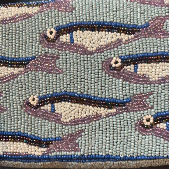 NWT Viral Handcrafted in India Sardine Fish Beaded Purse